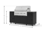 NewAge Outdoor Kitchens Outdoor Grill Island Stainless-Steel 6-Piece Cabinet Set with Casters 3 Drawers, Grill Cabinet, Platinum Grill, Countertops 