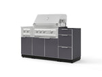 NewAge Outdoor Kitchens Outdoor Grill Island Aluminum 5-Piece Cabinet Set with 3-Drawer, Grill Cabinet, Dual Side Burner and Platinum Grill - (Natural Gas) | Garage Giant 