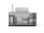 NewAge Outdoor Kitchens Outdoor Grill Island Stainless-Steel 5-Piece Cabinet Set with Sink, 1 Door, Grill Cabinet, Performance Grill and Stainless Steel Countertop - (Natural Gas) 
