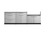 NewAge Outdoor Kitchens Stainless-Steel 3-Piece Cabinet Set with 3-Drawer, Bar and Grill Cabinet-65103-Garage Giant 