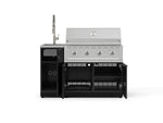 NewAge Outdoor Kitchens Outdoor Grill Island Aluminum 3-Piece Cabinet Set with Sink, Grill Cabinet, and Performance Grill 