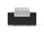 NewAge Outdoor Kitchens Outdoor Grill Island Stainless-Steel 6-Piece Cabinet Set with Casters 3 Drawers, Grill Cabinet, Performance Grill, Countertops 