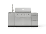 NewAge Outdoor Kitchens Outdoor Grill Island Stainless-Steel 5-Piece Cabinet Set with Sink, 3 Drawer, Grill Cabinet, Performance Grill and Stainless Steel Countertop - (Liquid Propane) 