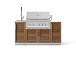 NewAge Outdoor Kitchens Outdoor Grill Island Stainless-Steel 5-Piece Cabinet Set with Sink, 1 Door, Grill Cabinet, Platinum Grill and Stainless Steel Countertop - (Liquid Propane) 