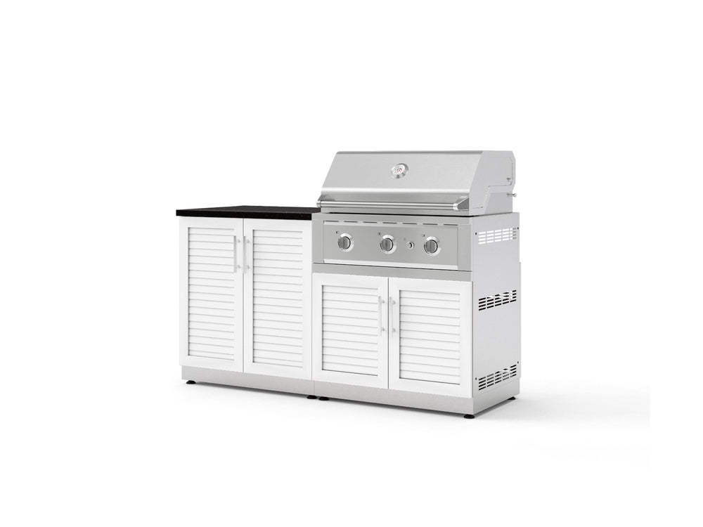 NewAge Outdoor Kitchens Stainless-Steel 4-Piece Cabinet Set with Base, Grill Cabinet, Performance Grill, and Countertop-73471-Garage Giant