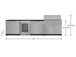 NewAge Outdoor Kitchens Stainless Steel 7-Piece Cabinet Set with 3-Drawer, Bar, Grill Cabinet, Performance Grill, Countertop, and Fridge-71864-Garage Giant 