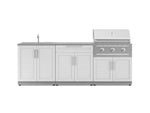 NewAge Outdoor Kitchens Stainless-Steel 5-Piece Cabinet Set with Bar, Sink, Grill Cabinet, Performance Grill, and Countertop-67497-Garage Giant 