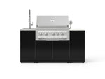 NewAge Outdoor Kitchens Outdoor Grill Island Aluminum 5-Piece Cabinet Set with Sink, 1 Door, Grill Cabinet, Platinum Grill and Stainless Steel Countertop - (Liquid Propane) 