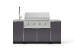 NewAge Outdoor Kitchens Outdoor Grill Island Aluminum 5-Piece Cabinet Set with Sink, 1 Door, Grill Cabinet, Performance Grill and Stainless Steel Countertop-75368-Garage Giant 