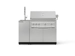 NewAge Outdoor Kitchens Outdoor Grill Island Stainless-Steel 3-Piece Cabinet Set with Sink, Grill Cabinet and Platinum Grill-75350-Garage Giant 