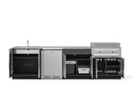 NewAge Outdoor Kitchens Aluminum 6-Piece Cabinet Set with Sink, Bar, Grill Cabinet, Platinum Griddle, Countertop and Stainless Steel Door Fridge-75116-Garage Giant 