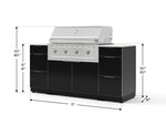 NewAge Outdoor Kitchens Outdoor Grill Island Aluminum 6-Piece Cabinet Set with 3 Drawers, Grill Cabinet, Performance Grill and Countertops - (Natural Gas) 