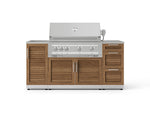 NewAge Outdoor Kitchens Outdoor Grill Island Stainless-Steel Louvered 5-Piece Cabinet Set with Sink, 3 Drawer, Grill Cabinet, Platinum Grill and Stainless Steel Countertop-74778-Garage Giant 