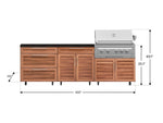 NewAge Outdoor Kitchens Stainless Steel 5-Piece Cabinet Set with Casters and 3 Drawer, Bar, Grill Cabinet, Platinum Grill, Countertop-72598-Garage Giant 
