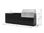 NewAge Outdoor Kitchens Aluminum 5-Piece Cabinet Set with Bar, Grill, Sink Cabinet, Performance Grill, and Countertop-73377-Garage Giant 