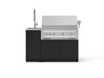 NewAge Outdoor Kitchens Outdoor Grill Island Stainless-Steel 3-Piece Cabinet Set with Sink, Grill Cabinet, and Platinum Grill 