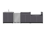 NewAge Outdoor Kitchens Aluminum 4-Piece Cabinet Set with Sink, Bar, Grill Cabinet and Fridge-66309-Garage Giant 