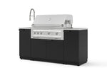 NewAge Outdoor Kitchens Outdoor Grill Island Stainless-Steel 5-Piece Cabinet Set with Sink, 1 Door, Grill Cabinet, Platinum Grill and Stainless Steel Countertop | 78907 