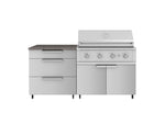 NewAge Outdoor Kitchens Stainless Steel 4-Piece Cabinet Set with Casters and 3 Drawer, Grill Cabinet, Performance Grill, Countertop-72176-Garage Giant 