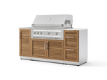 NewAge Outdoor Kitchens Outdoor Grill Island Stainless-Steel Louvered 5-Piece Cabinet Set with Sink, 3 Drawer, Grill Cabinet, Platinum Grill and Stainless Steel Countertop - (Liquid Propane) | Garage Giant 