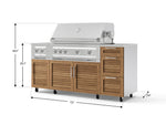 NewAge Outdoor Kitchens Outdoor Grill Island Stainless-Steel Louvered Doors 6-Piece Cabinet Set with Casters and 3-Drawer, Grill Cabinet, Platinum Grill, Dual Side Burner, Countertop-74889-Garage Giant 