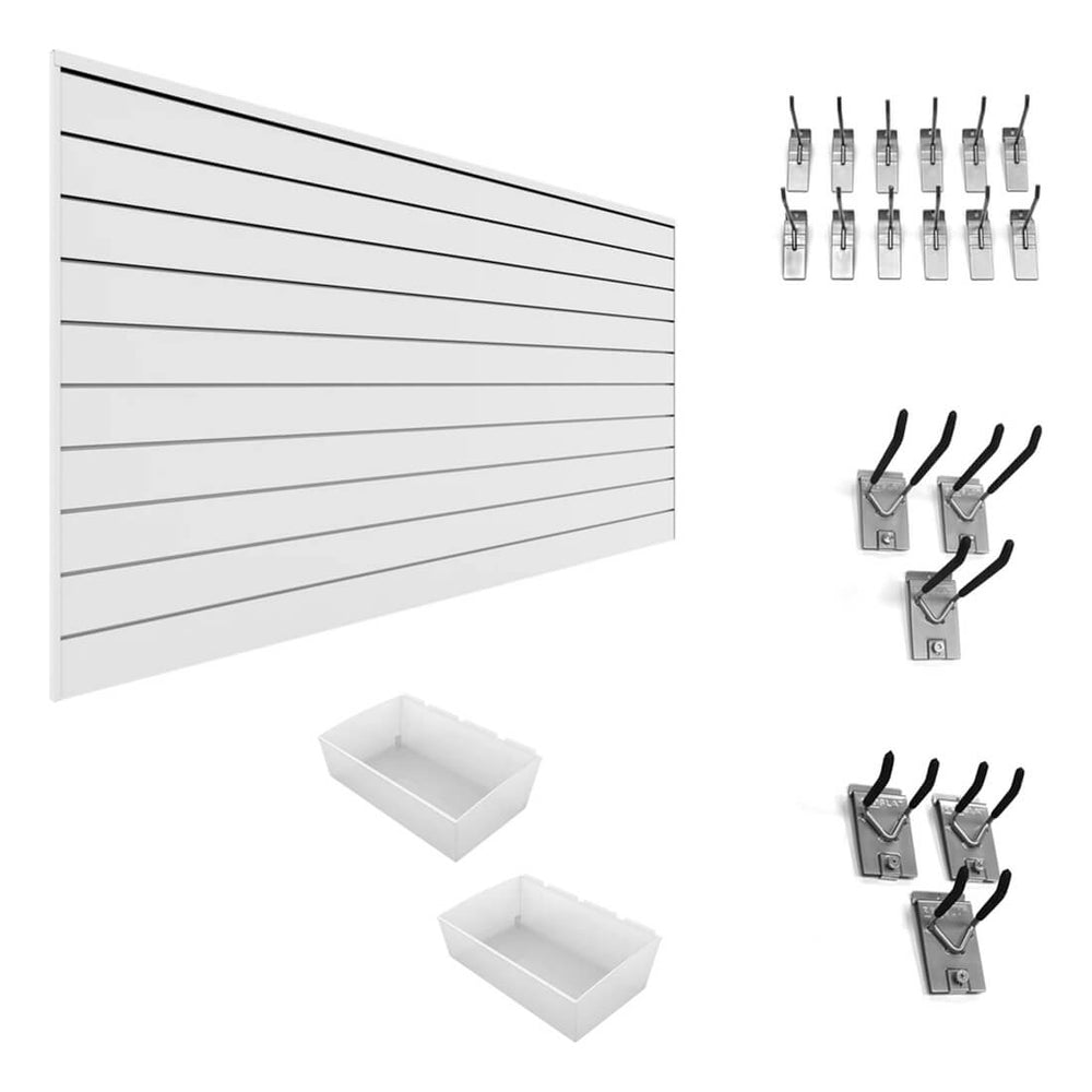 Proslat Slatwall Organizer / Gardener Bundle (White)-33001K-Garage Giant