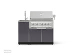 NewAge Outdoor Kitchens Outdoor Grill Island Aluminum 3-Piece Cabinet Set with Sink, Grill Cabinet and Platinum Grill-73951-Garage Giant 