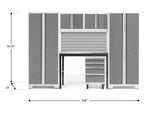 NewAge Garage Cabinets Bold Series 6-Piece Cabinet Set with Locker, RTA Locker, Tool, Wall Cabinets, Slatwall Backsplash, Workbench and Worktop-63029-Garage Giant 