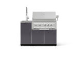 NewAge Outdoor Kitchens Outdoor Grill Island Aluminum 3-Piece Cabinet Set with Sink, Grill Cabinet and Platinum Grill-75337-Garage Giant 