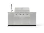 NewAge Outdoor Kitchens Outdoor Grill Island Stainless-Steel 5-Piece Cabinet Set with Sink, 1 Door, Grill Cabinet, Performance Grill and Stainless Steel Countertop-75380-Garage Giant 