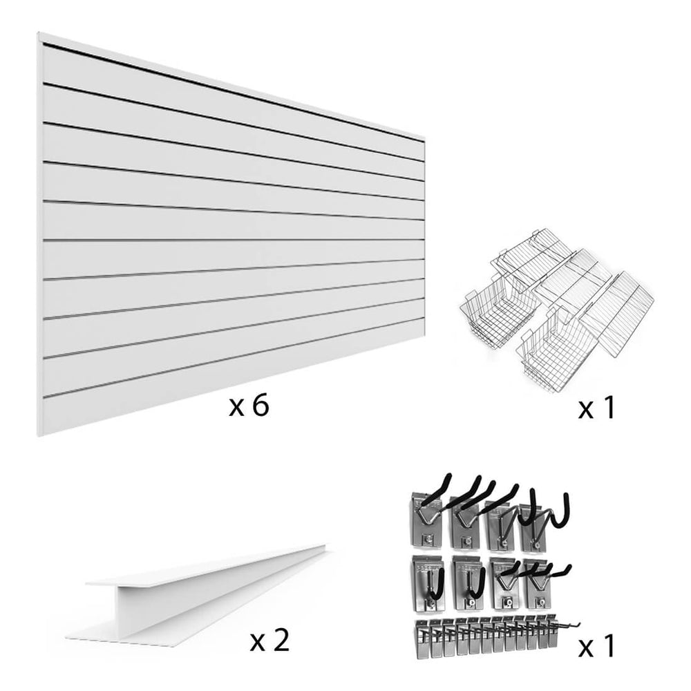 Proslat PVC The Upgrade Slatwall Bundle - White-33721K-Garage Giant