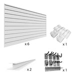 Proslat PVC The Upgrade Slatwall Bundle - White-33721K-Garage Giant 