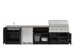 NewAge Outdoor Kitchens Aluminum 6-Piece Cabinet Set with Sink, Bar, Grill Cabinet, Performance Grill, Countertop and Stainless Steel Door Fridge-73784-Garage Giant 