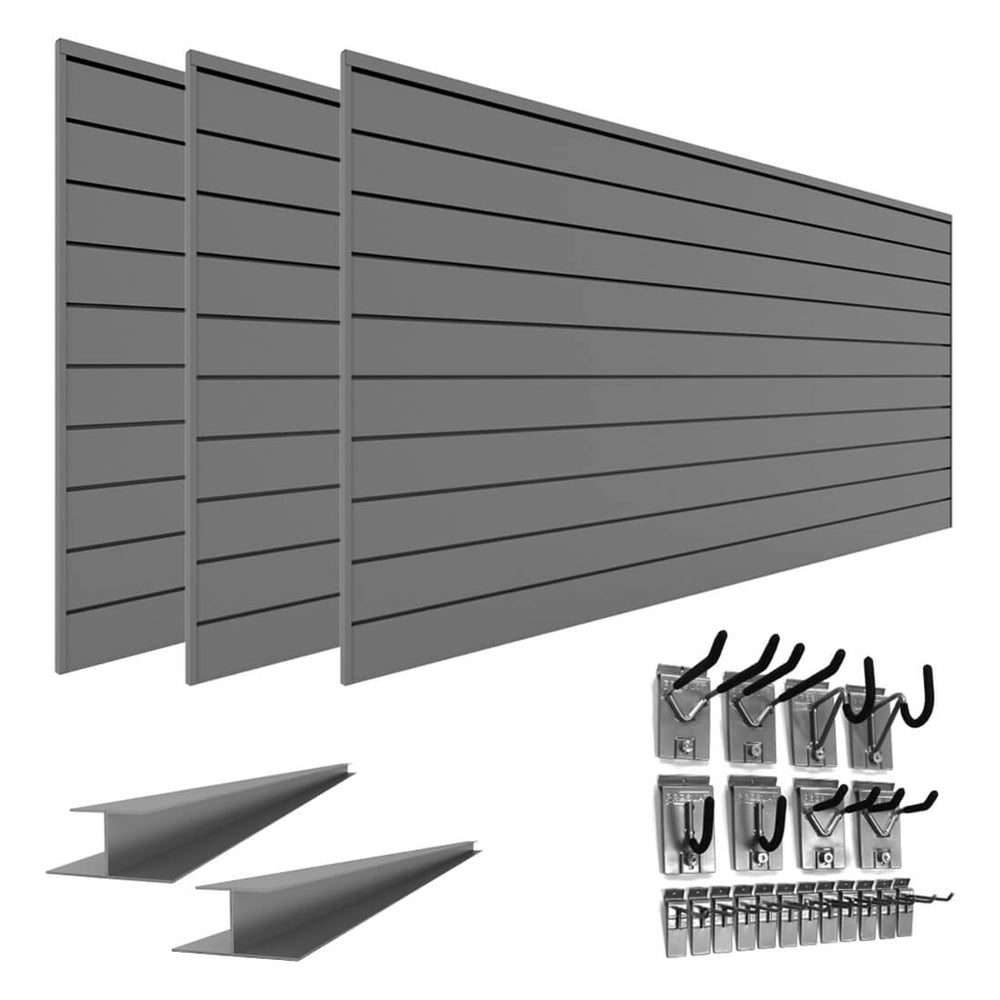 Proslat PVC Standard Slatwall Bundle - Light Gray-33730K-Garage Giant