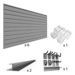 Proslat PVC The Upgrade Slatwall Bundle - Light Gray-33731K-Garage Giant 
