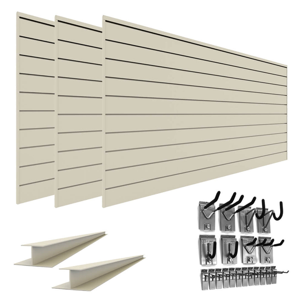 Proslat PVC Standard Slatwall Bundle - Sandstone-33735K-Garage Giant