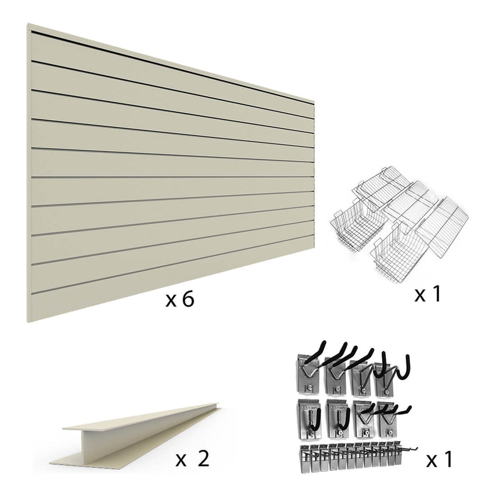 Proslat PVC The Upgrade Slatwall Bundle - Sandstone-33736K-Garage Giant