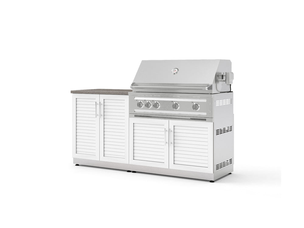 NewAge Outdoor Kitchens Stainless-Steel 4-Piece Cabinet Set with Base, Grill Cabinet, Platinum Grill, and Countertop-73562-Garage Giant