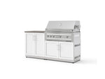 NewAge Outdoor Kitchens Stainless-Steel 4-Piece Cabinet Set with Base, Grill Cabinet, Platinum Grill, and Countertop-73562-Garage Giant 