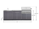 NewAge Outdoor Kitchens Aluminum 5-Piece Cabinet Set with Bar, Sink, Grill Cabinet, Platinum Grill, and Countertop-71079-Garage Giant 