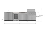 NewAge Outdoor Kitchens Stainless Steel 6-Piece Cabinet Set with Sink, Bar, Grill Cabinet, Performance Grill, Countertop and Fridge-72078-Garage Giant 