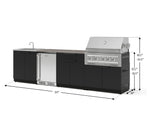 NewAge Outdoor Kitchens Stainless Steel 6-Piece Cabinet Set with Sink, Bar, Grill Cabinet, Platinum Grill, Countertop and Stainless Steel Door Fridge-73816-Garage Giant 
