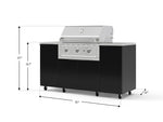 NewAge Outdoor Kitchens Outdoor Grill Island Aluminum 6-Piece Cabinet Set with Casters and 1 Door, Grill Cabinet, Performance Grill, Countertops 