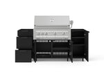 NewAge Outdoor Kitchens Outdoor Grill Island Stainless-Steel 5-Piece Cabinet Set with Casters 1 Door, 3 Drawer, Grill Cabinet and Platinum Grill - (Liquid Propane) 