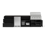 NewAge Outdoor Kitchens Aluminum 7-Piece Cabinet Set with 3-Drawer, Bar, Grill Cabinet, Performance Grill, Countertops and Stainless Steel Door Fridge-73567-Garage Giant 