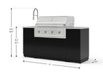 NewAge Outdoor Kitchens Outdoor Grill Island Aluminum 5-Piece Cabinet Set with Sink, 1 Door, Grill Cabinet, Performance Grill and Stainless Steel Countertop 