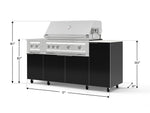 NewAge Outdoor Kitchens Outdoor Grill Island Aluminum 6-Piece Cabinet Set with Casters and 1-Door, Grill Cabinet, Platinum Grill, Dual Side Burner and Dekton in Aeris Countertop - (Liquid Propane) 