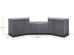 NewAge Outdoor Kitchens 6-Piece Cabinet Set in Slate Gray with Countertops-65289-Garage Giant 