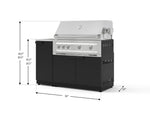 NewAge Outdoor Kitchens Outdoor Grill Island Stainless-Steel 3-Piece Cabinet Set with Sink, Grill Cabinet, and Platinum Grill 