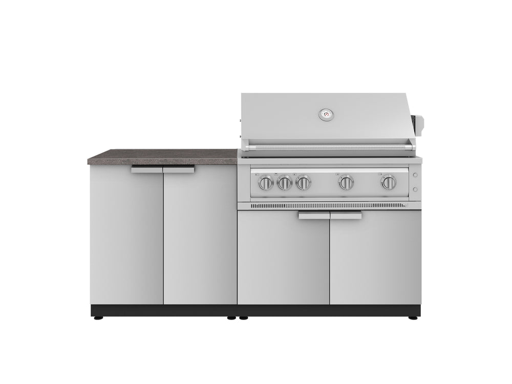 NewAge Outdoor Kitchens Stainless Steel 4-Piece Cabinet Set with 2 Door, Grill Cabinet, Platinum Grill, and Countertop-71813-Garage Giant
